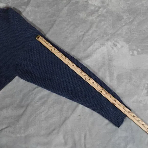 Eddie Bauer Wool Blend Knit Sweater Mens 2XL Tall Grandpa Style Teal Blue - Picture 7 of 7